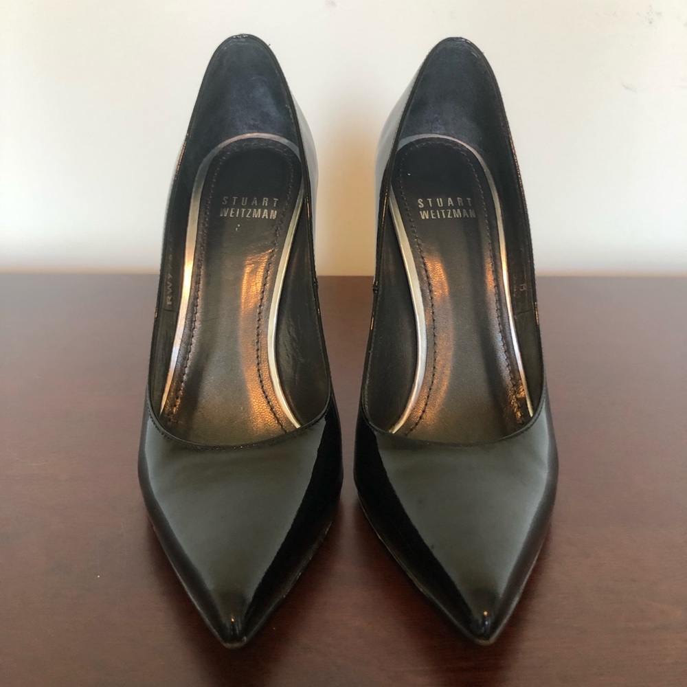 Stuart Weitzman Queen Black Patent Leather Pumps